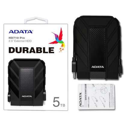 ADATA HD710 Pro 5TB USB SATA III USB 3.1 External Portable Shockproof Hard Disk Drive - Black