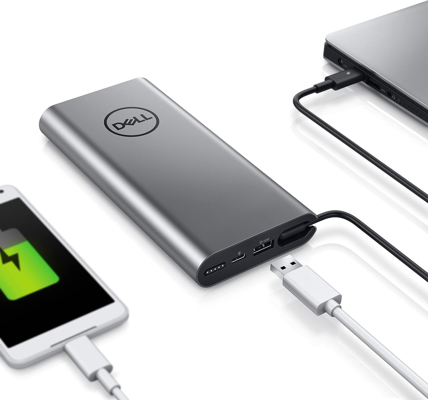 Dell PW7018LC 65W 5V 6 Cell USB-C Notebook Power Bank Plus - Silver