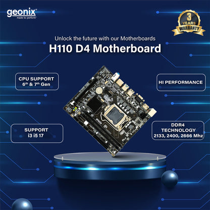 Geonix GX-H110 D4 LGA 1151 Socket DDR4 Motherboard with Inbuilt M.2 slot for intel 6th and 7th Gen CPU