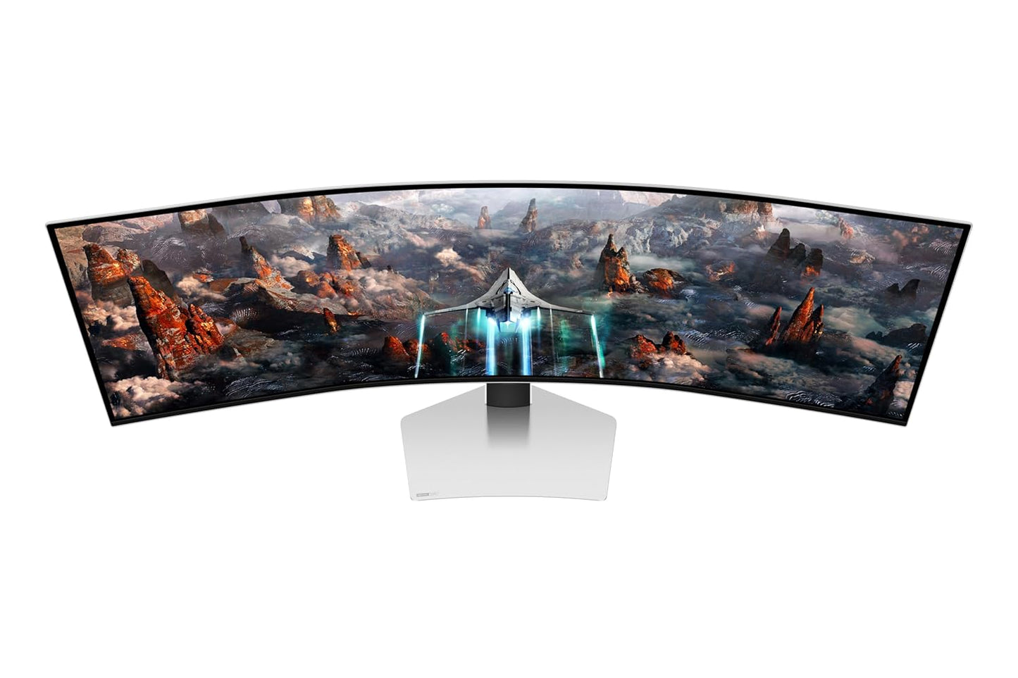 Samsung Odyssey G9 49" 240Hz 1440p Dual QHD OLED Panel HDR10 Ultrawide Curved Gaming Monitor with Speakers - Silver