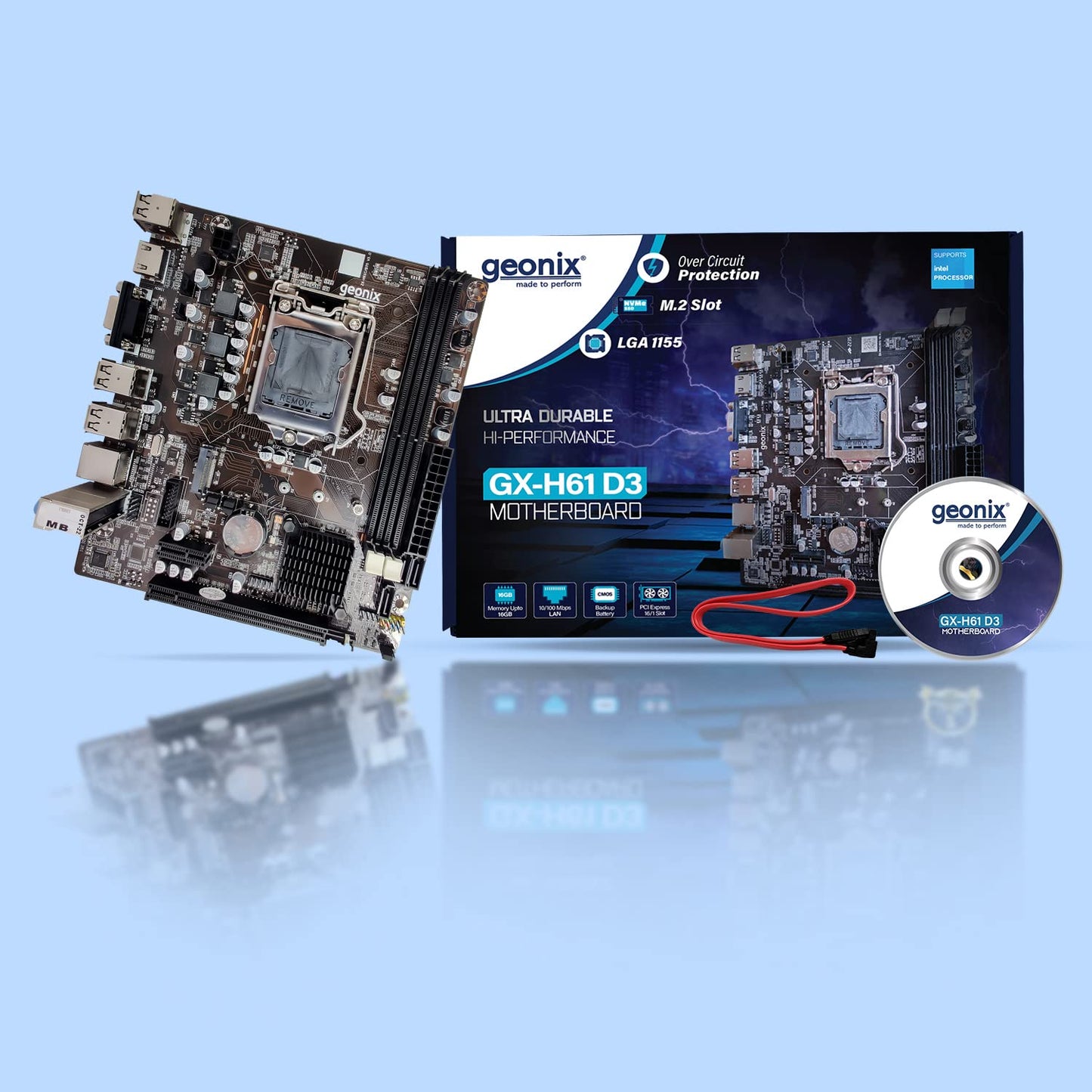 GEONIX Intel H61 Chipset LGA1155 Socket DDR3 Motherboard