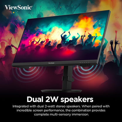 ViewSonic VG2409-MHU 24” IPS Panel 1080p FHD 75Hz USB Type-C Professional Monitor with Speakers