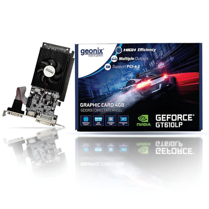 GEONIX GEFORCE GT730 4GB  Low profile DDR3 Graphics Card | 64bit Dual Slot | Multiple Outputs- VGA, HDMI, DVI