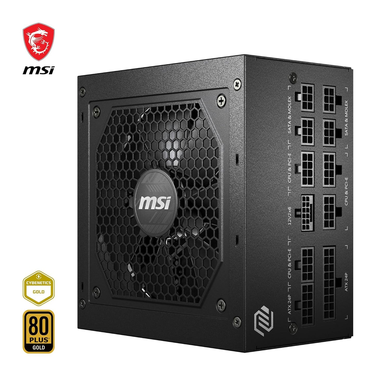 MSI MAG A750GL PCIE5 750W 80 Plus Gold SMPS Fully Modular ATX 3.0 Power Supply Unit - Black