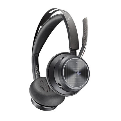 Poly Voyager FOCUS 2 UC USB-A Bluetooth Active Noise Canceling Stereo Headset with Boom Mic - Black