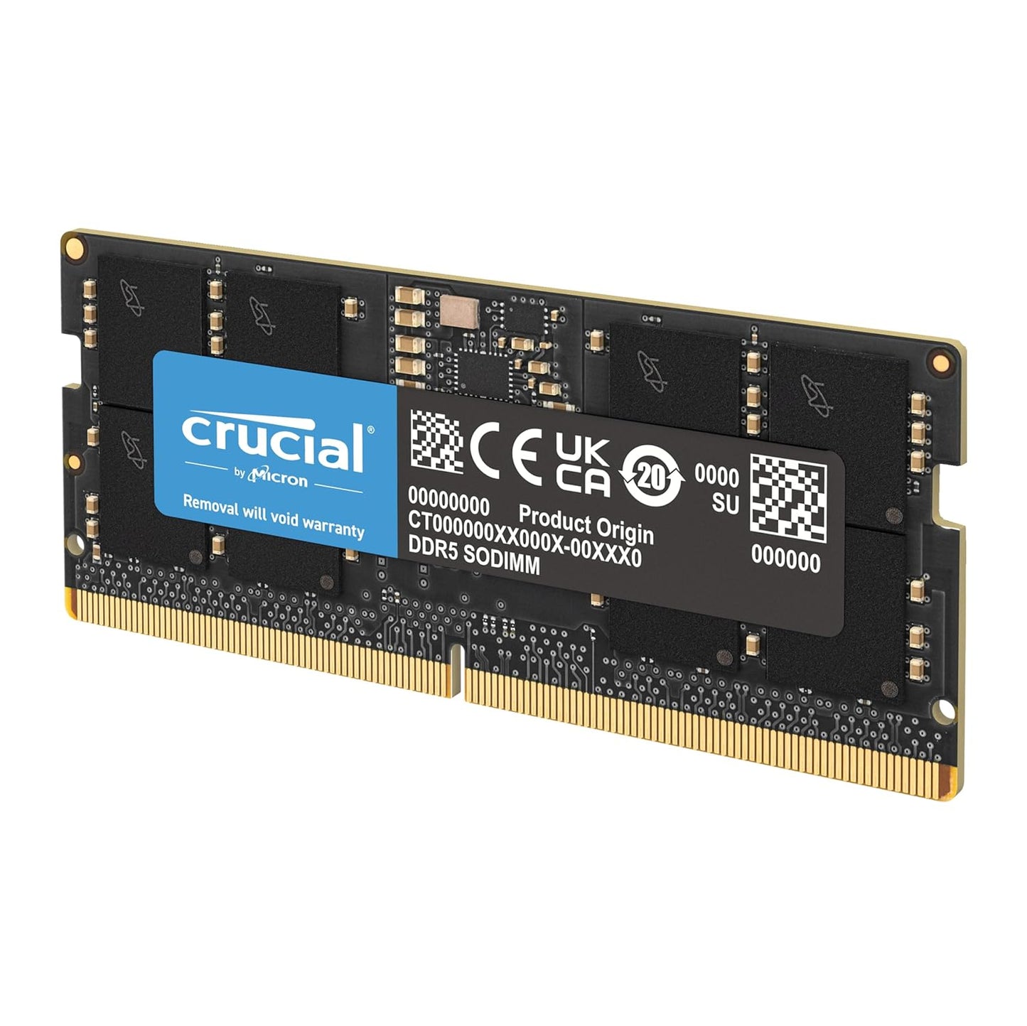 Crucial 16GB DDR5 RAM 5600MHz CL46 SODIMM Laptop Memory - Black