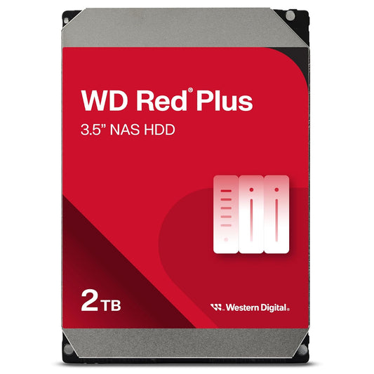 Western Digital WD Red Plus 2TB 3.5" SATA 6Gb/s 5400RPM NAS Internal Hard Disk Drive