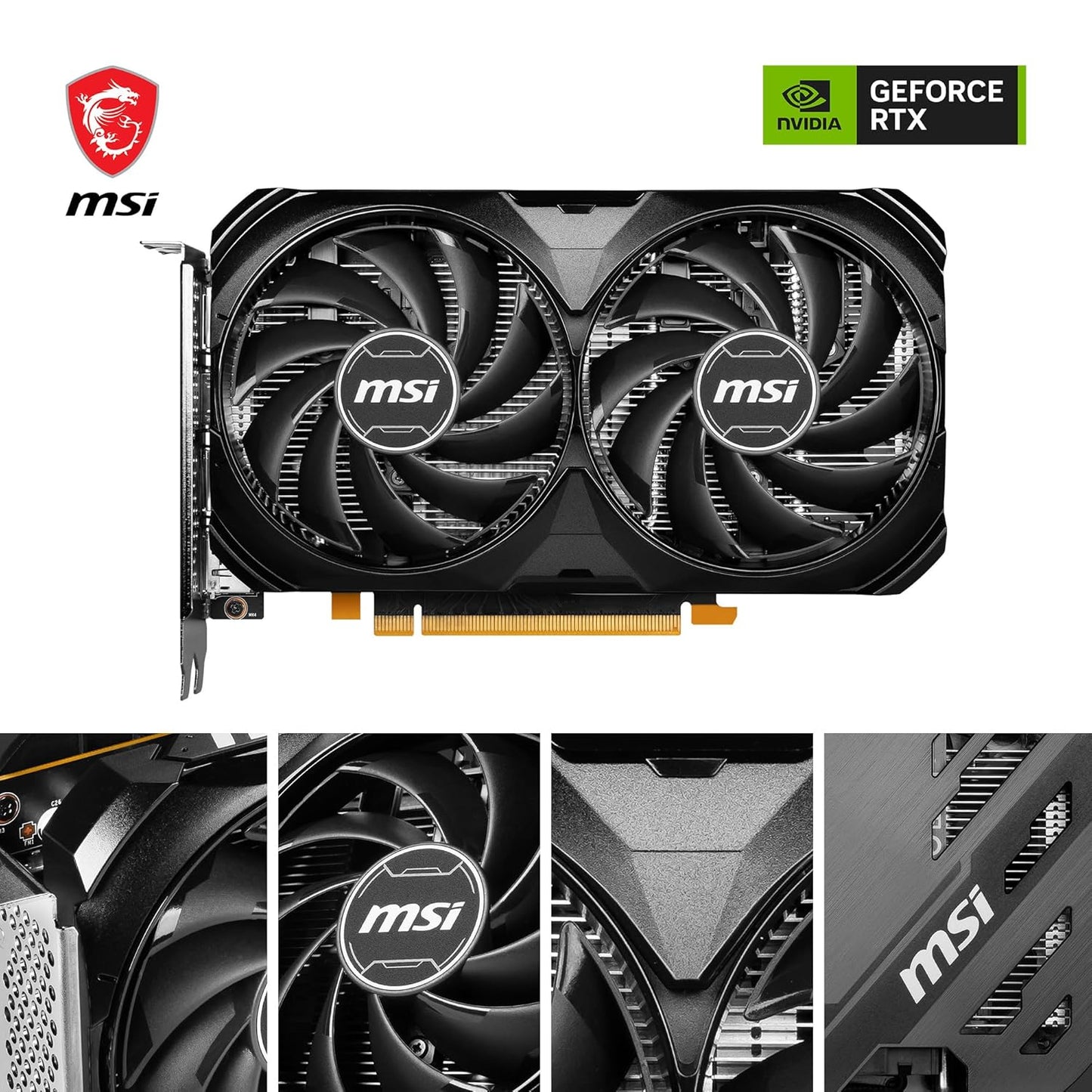 MSI GeForce RTX 4060 VENTUS 2X Black 8G OC 8GB GDDR6 128-Bit Graphics Card