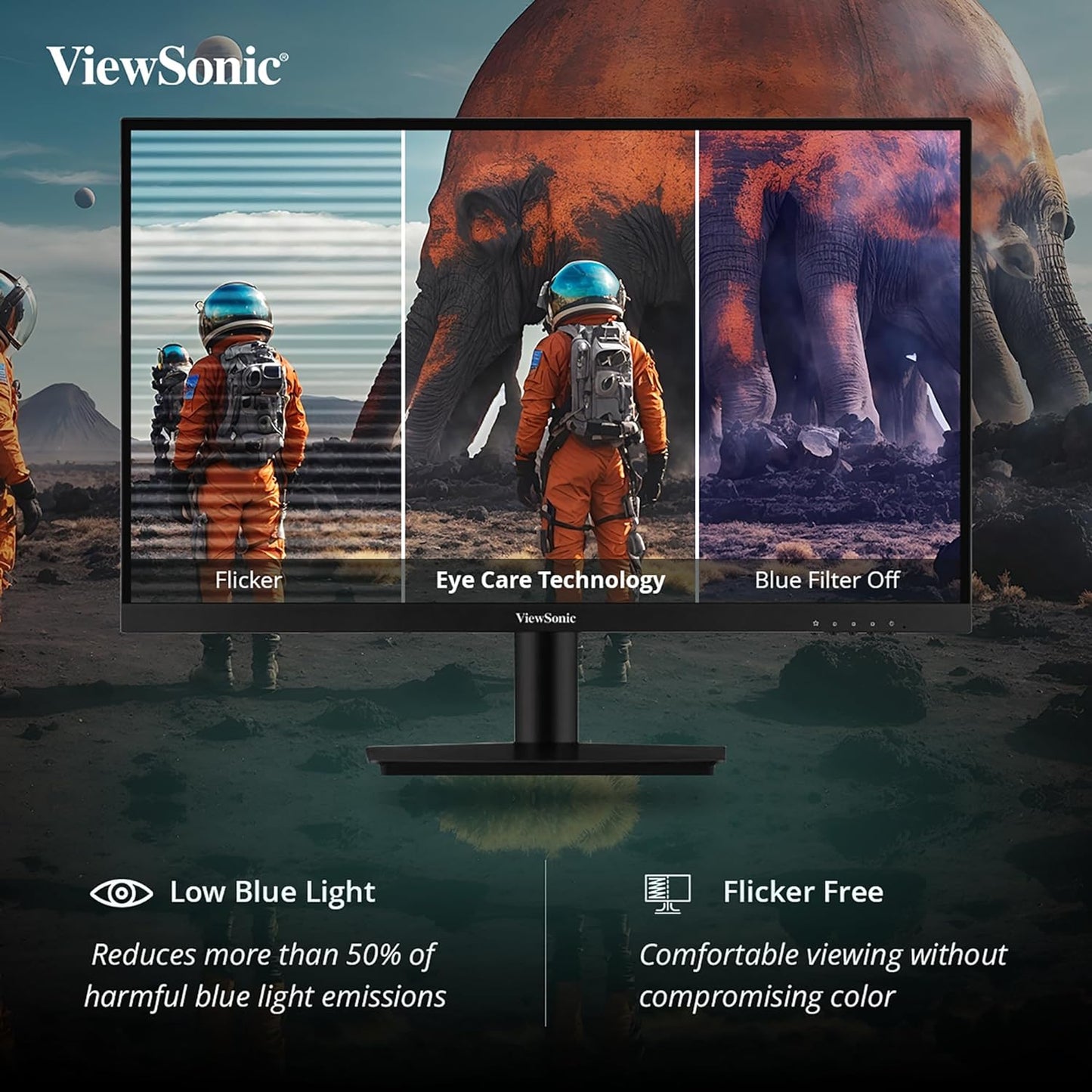 ViewSonic VA2209-H 22 Inch Full HD IPS 100Hz Adaptive Sync Flicker Free Eye-Care Technology Monitor