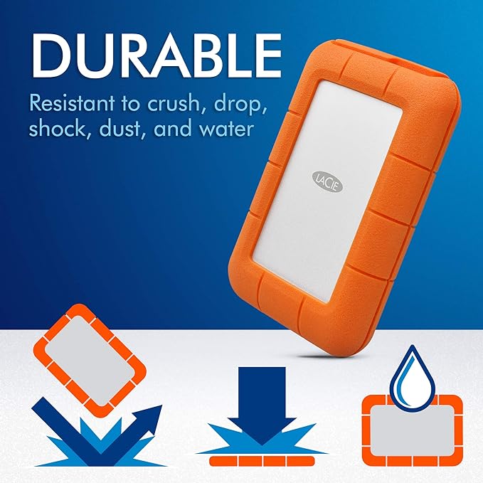 [RePacked] LaCie Rugged Thunderbolt USB-C 4TB External Hard Drive Portable HDD