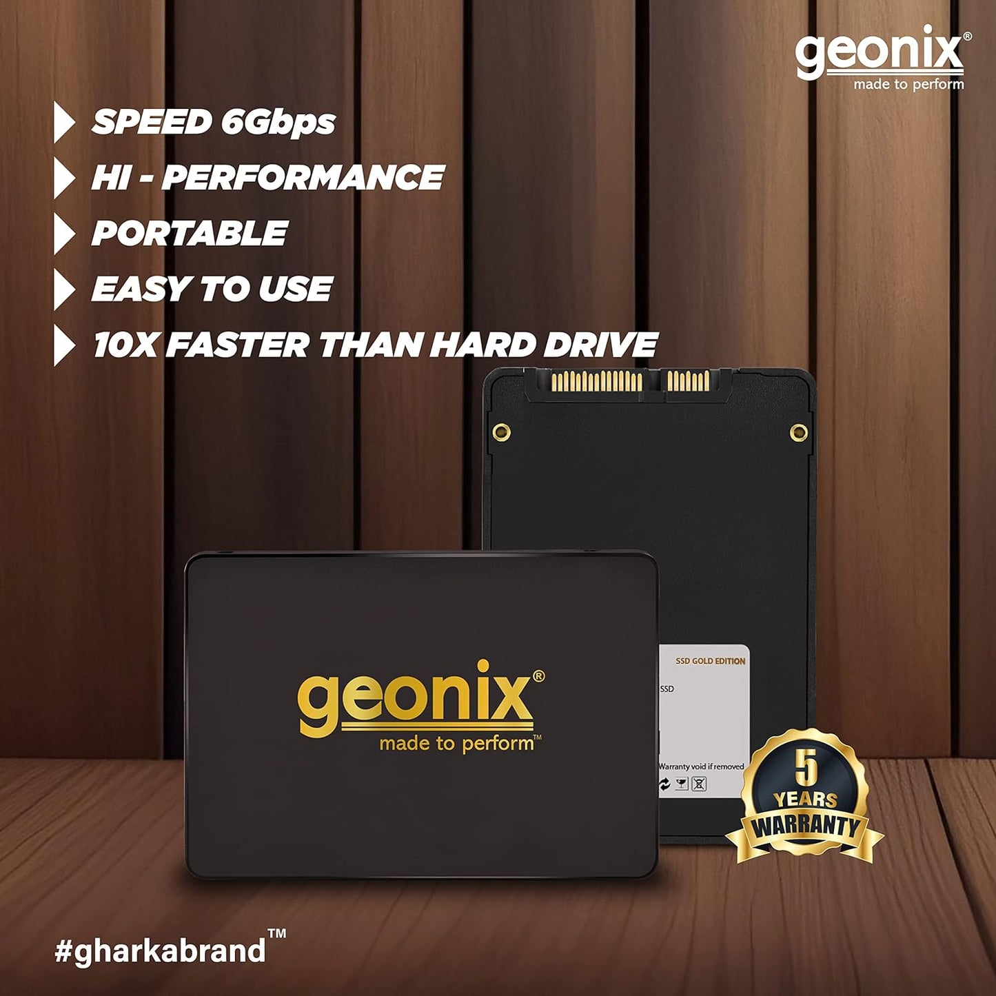 GEONIX SSD 2.5" SATA 256GB Supersonic Gold Edition Internal Solid State Drive