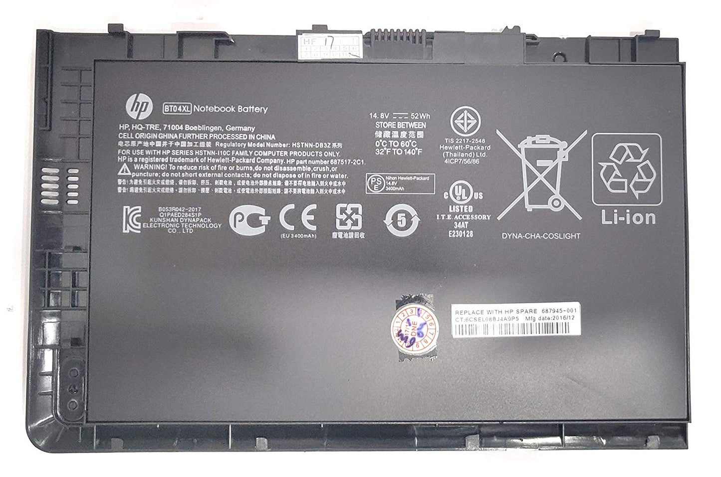 HP BT04XL Original OEM 52Whr 3500mAh 14.8V 4 Cell Laptop Battery for Select HP Laptops