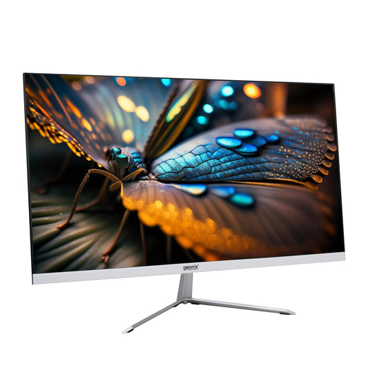 GEONIX 22 Inch 1920 x 1080 Full HD VA Panel Borderless 75Hz 3ms HDMI VGA Monitor (White)