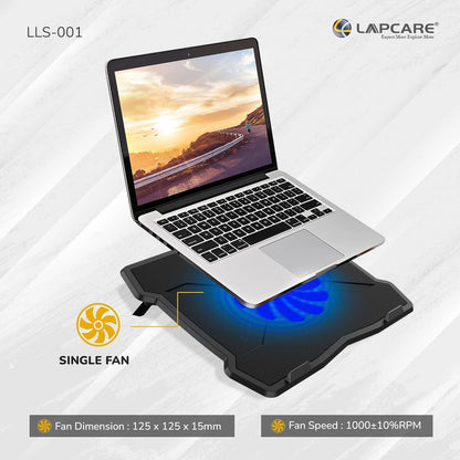 [RePacked]Lapcare Lapkool Laptop Cooling Pad with 125mm Fan and Large Metal Mesh for Enhanced Cooling