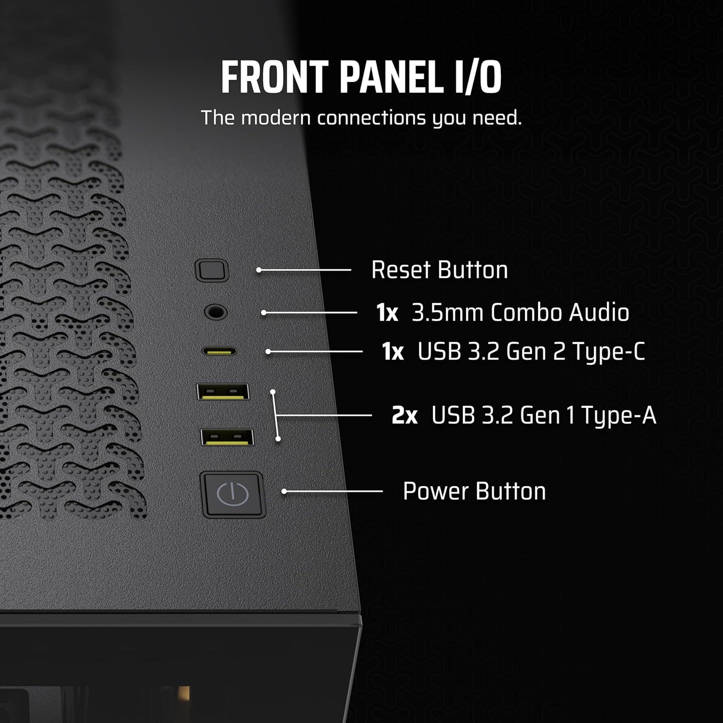 CORSAIR 5000D एयरफ्लो काला ATX मिड-टॉवर कैबिनेट डुअल 120mm फैन के साथ