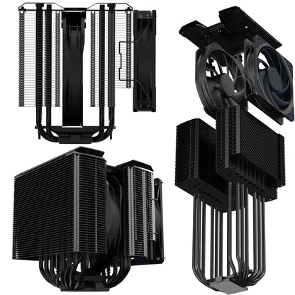 Cooler Master MasterAir MA824 Stealth Mobius 130mm Dual Tower CPU Air Cooler - Black