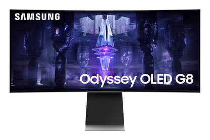 Samsung Odyssey BG850SW 34" 175Hz 1440p WQHD OLED Panel USB-C Curved Ultrawide Gaming Monitor with Speakers- Silver