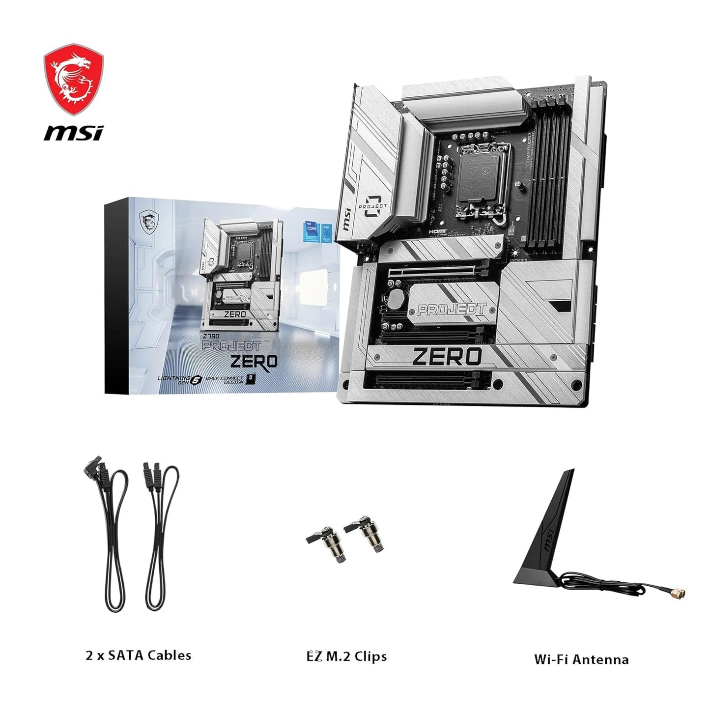 MSI Z790 PROJECT ZERO Wi-Fi Back-Connect ATX LGA 1700 DDR5 PCIe 5.0 Motherboard