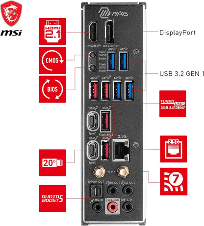 MSI MAG Z790 TOMAHAWK MAX WIFI LGA 1700 DDR5 PCIe 5.0 ATX Gaming Motherboard