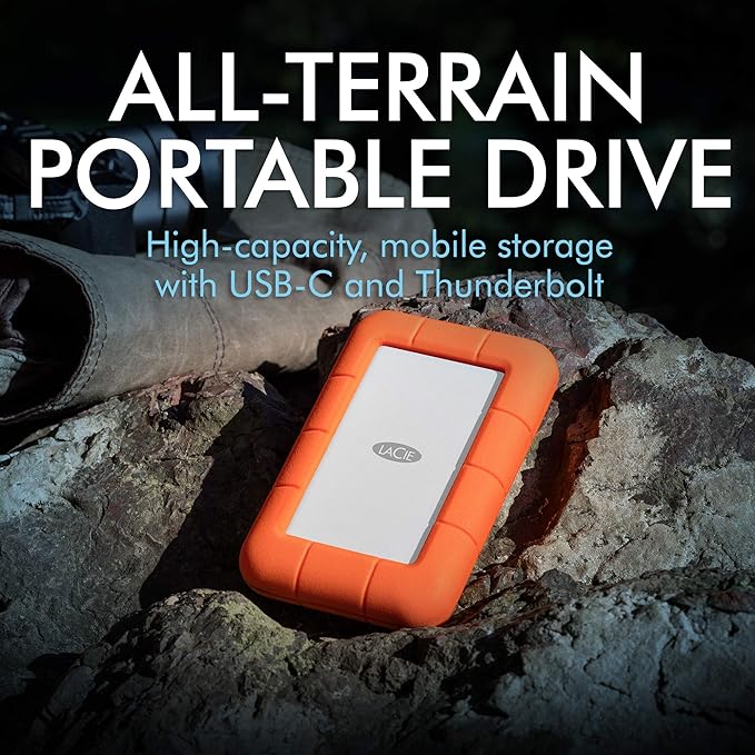 [RePacked] LaCie Rugged Thunderbolt USB-C 4TB External Hard Drive Portable HDD