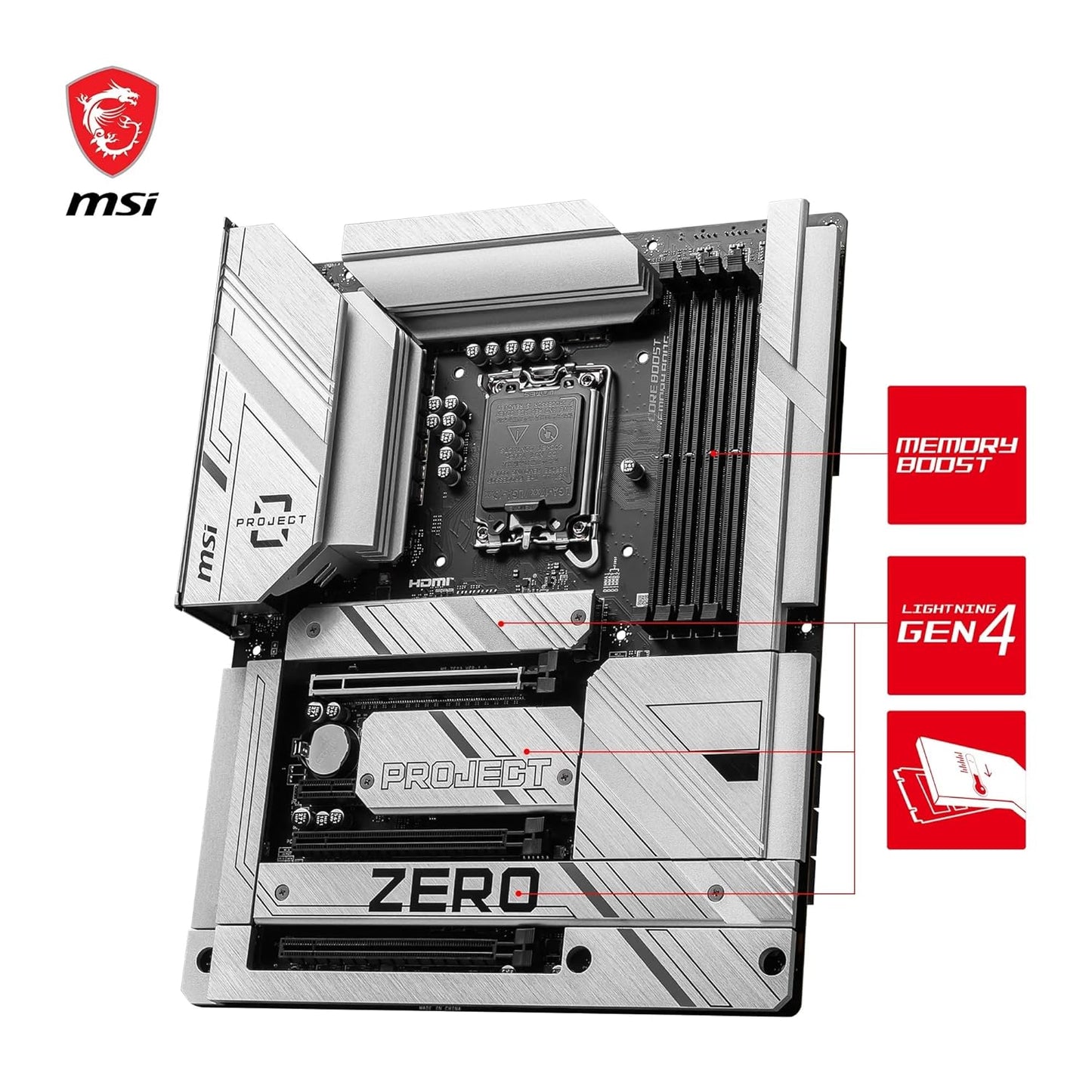 MSI Z790 PROJECT ZERO Wi-Fi Back-Connect ATX LGA 1700 DDR5 PCIe 5.0 Motherboard