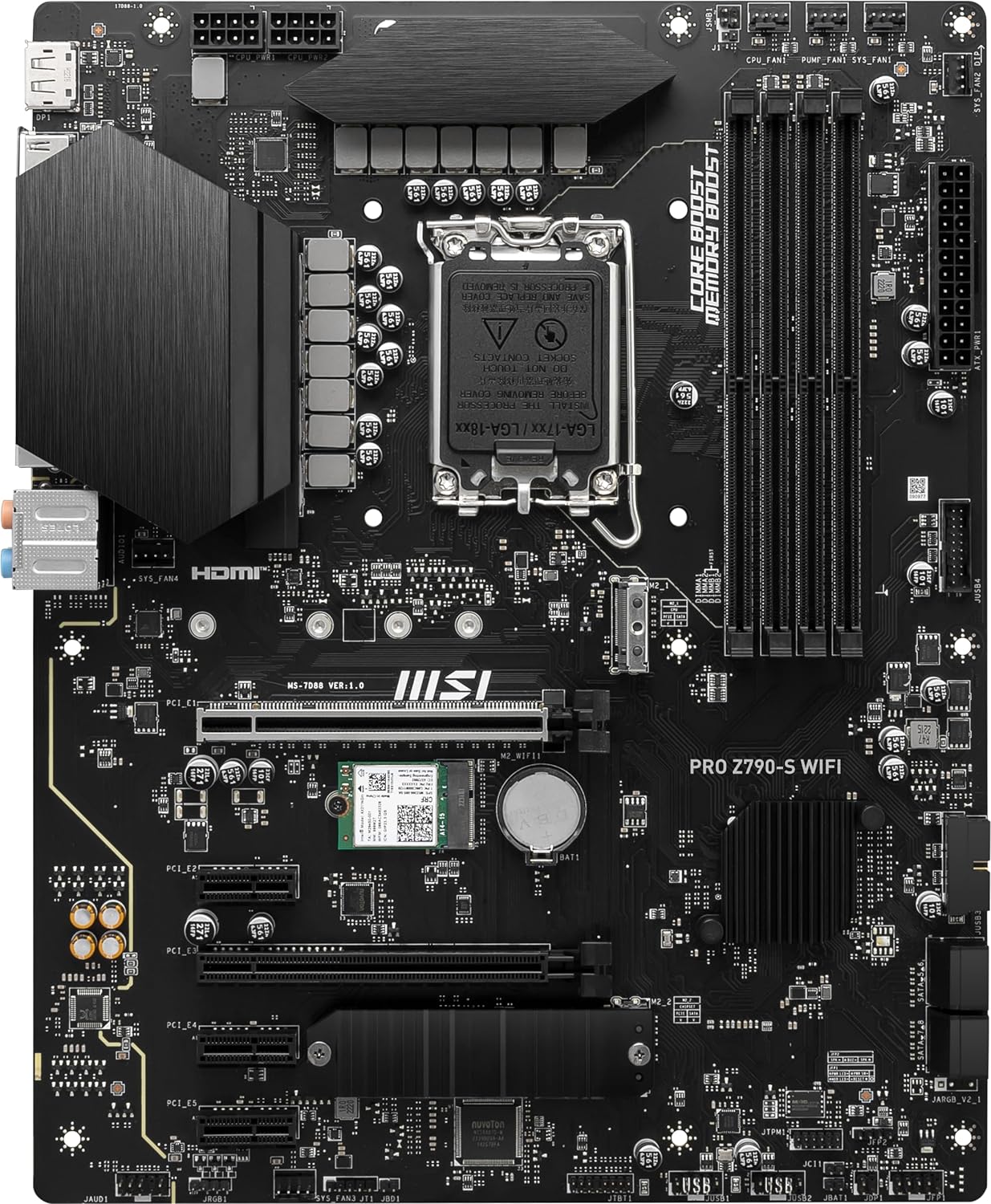 MSI PRO Z790-S Wi-Fi LGA 1700 DDR5 PCIe 5.0 ProSeries ATX Motherboard