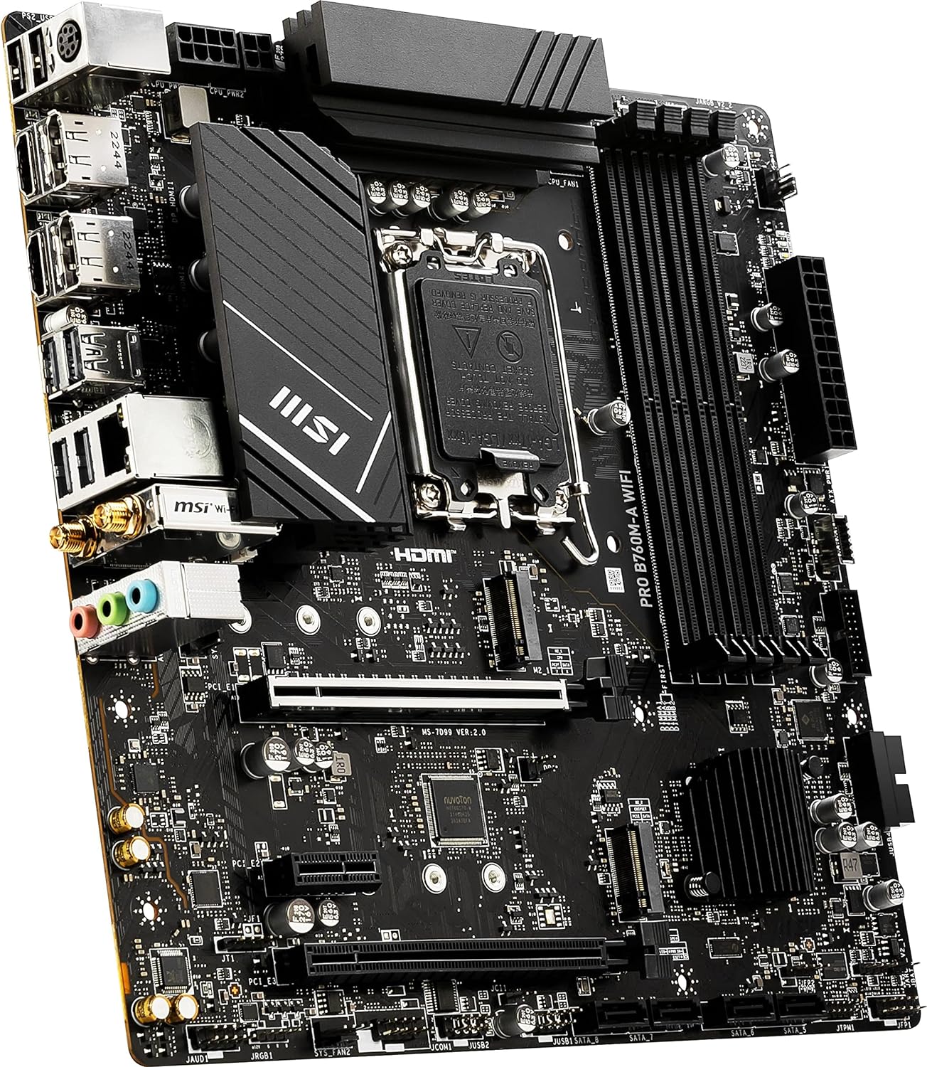 MSI PRO B760M-A Wi-Fi DDR5 Pro Series LGA 1700 Socket M-ATX Gaming Motherboard