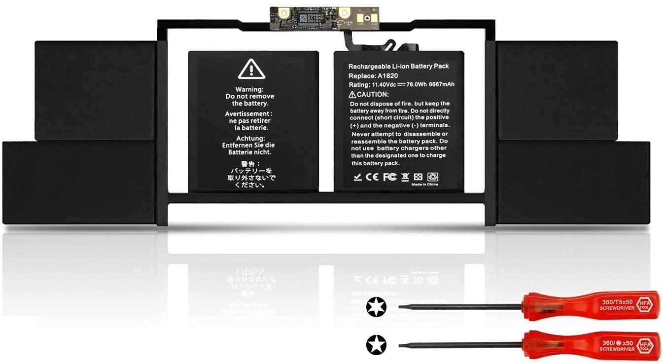 Apple A1707 Original OEM 76Whr 6667mAh 11.4V 6 Cell Laptop Battery for Select Apple Laptops