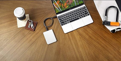 [RePacked] LaCie Mobile Drive 2TB External Hard Drive HDD Moon Silver USB-C USB 3.0, for Mac and PC Desktop, 1 Month Adobe CC