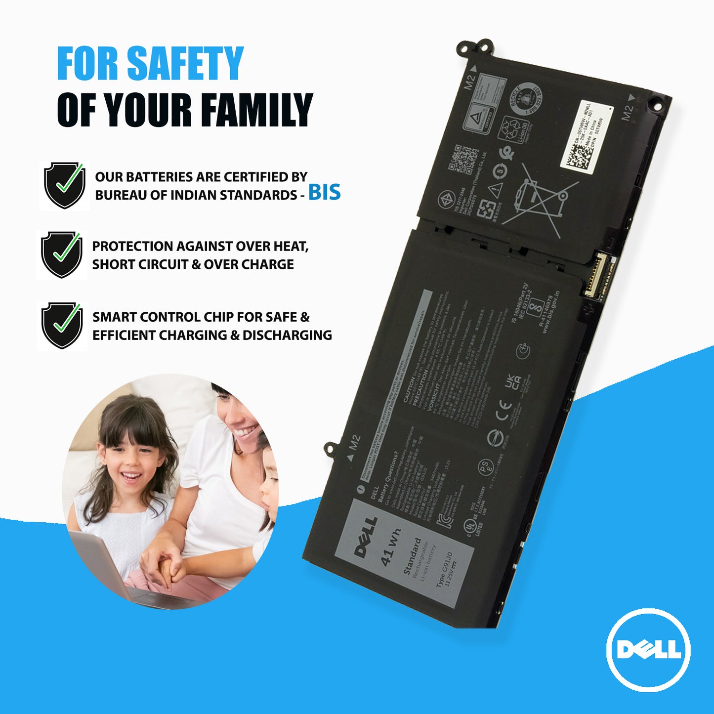 Dell Original 3467mAh 41Whr 11.2V 3 Cell Laptop Battery for Vostro 14 3420 3430 3435 5410