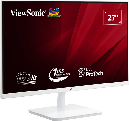 ViewSonic White Monitor VA2732-MH-W 27” 1080p FHD 100Hz IPS Panel with Dual Speakers