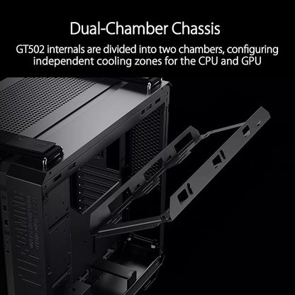 ASUS TUF Gaming GT502 Gaming Case ATX Mid Tower (Dual Chamber Design, Tool-Free Side Panels, USB 3.2 Gen 2 Type-C Front Panel, 4 ARGB Case Fans)