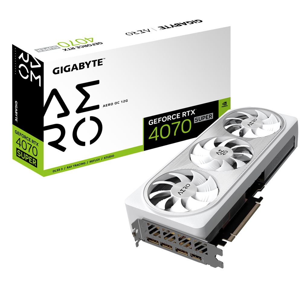 GIGABYTE GeForce RTX 4070 Super AERO OC 12GB 3X WINDFORCE Fans 192-bit GDDR6X Graphics Card