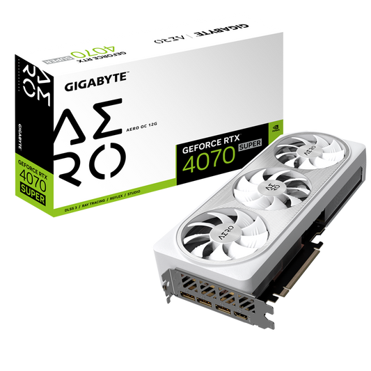 GIGABYTE GeForce RTX 4070 Super AERO OC 12GB 3X WINDFORCE Fans 192-bit GDDR6X Graphics Card