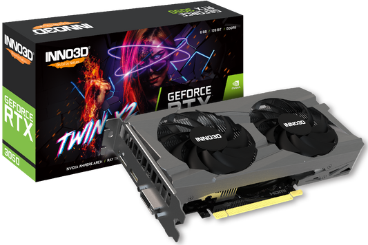 INNO3D Nvidia GEFORCE RTX 3050 TWIN X2 6GB GDDR6 PCI-E 4.0 96-Bit Graphics Card