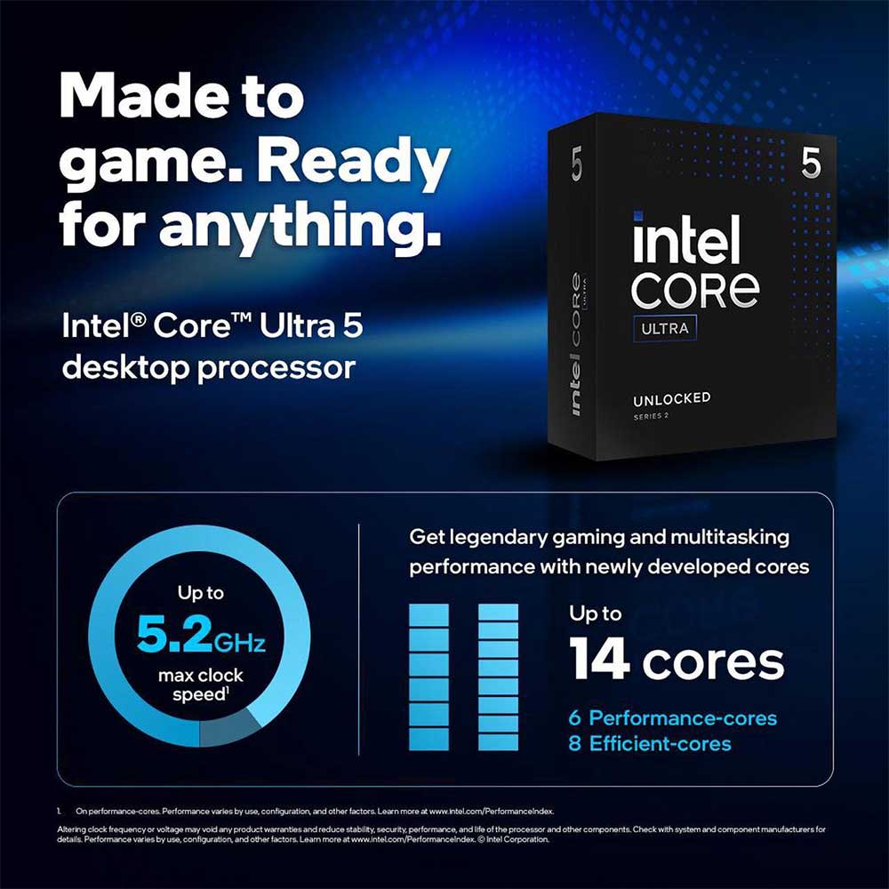 Intel Core Ultra 5 245K 14 Cores 14 Threads 3.6GHz LGA1851 Socket 24MB Cache Desktop Processor