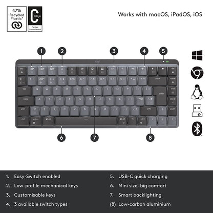 Logitech MX Mechanical Mini Wireless Bluetooth Keyboard