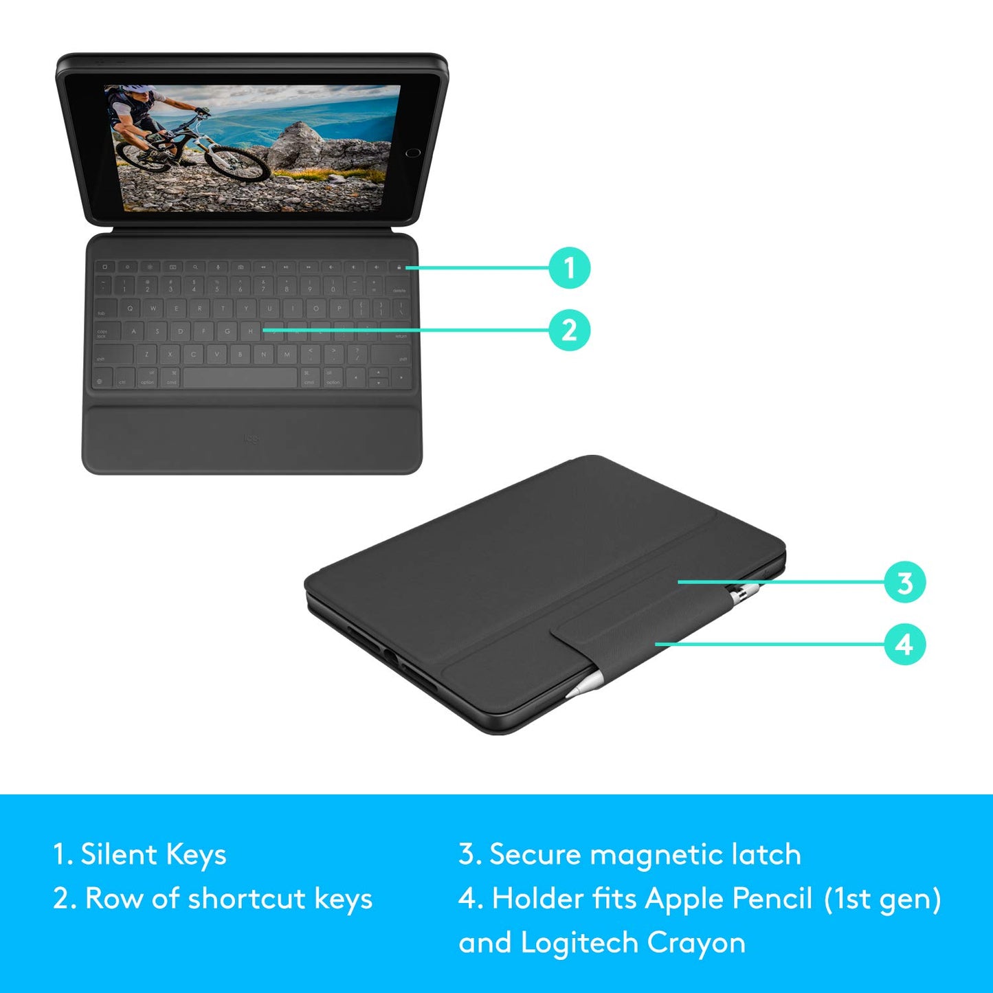 Logitech Rugged Folio Keyboard for iPad 7th / 8th and 9th Gen