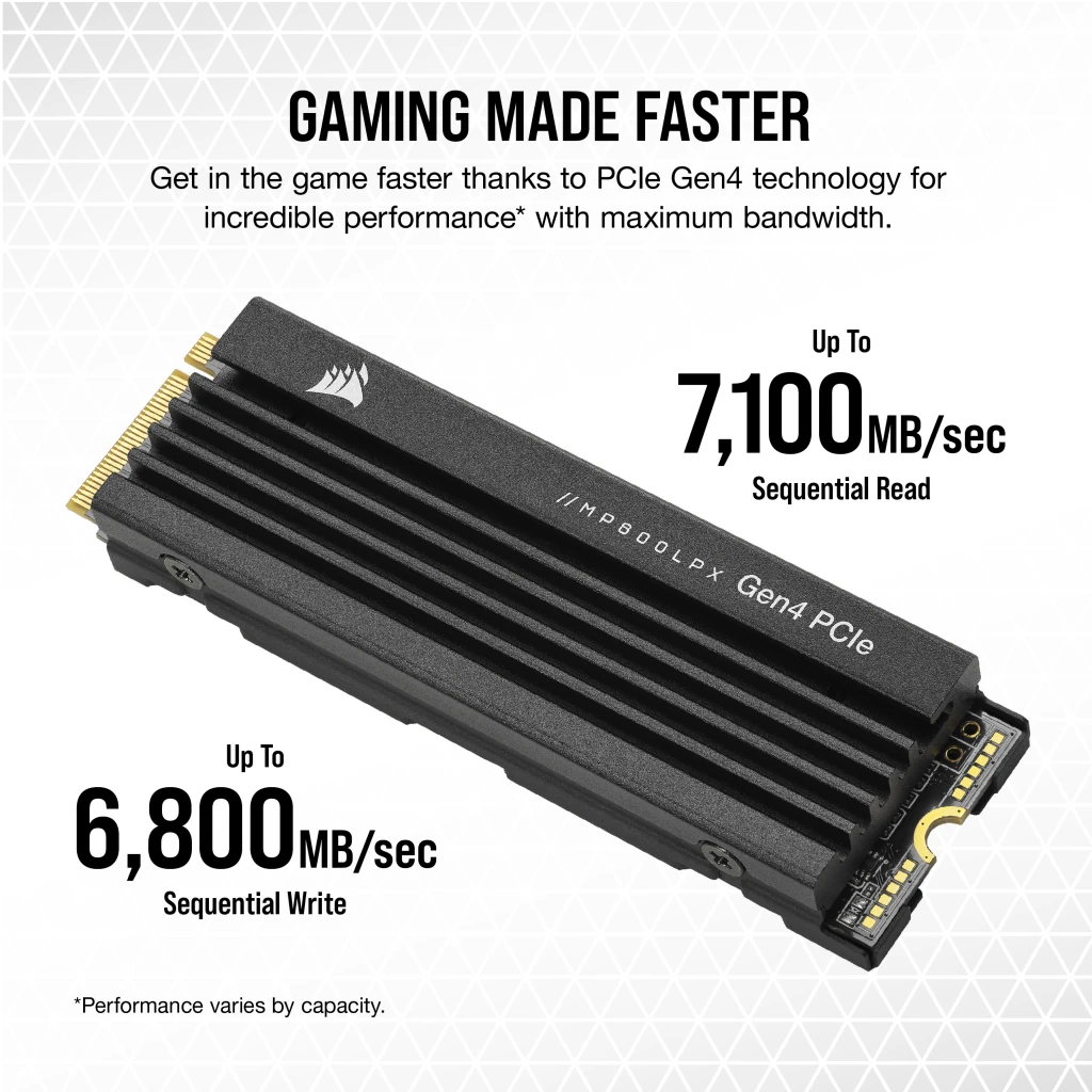 Corsair MP600 PRO LPX 2TB M.2 NVMe PCIe 4.0 Internal SSD