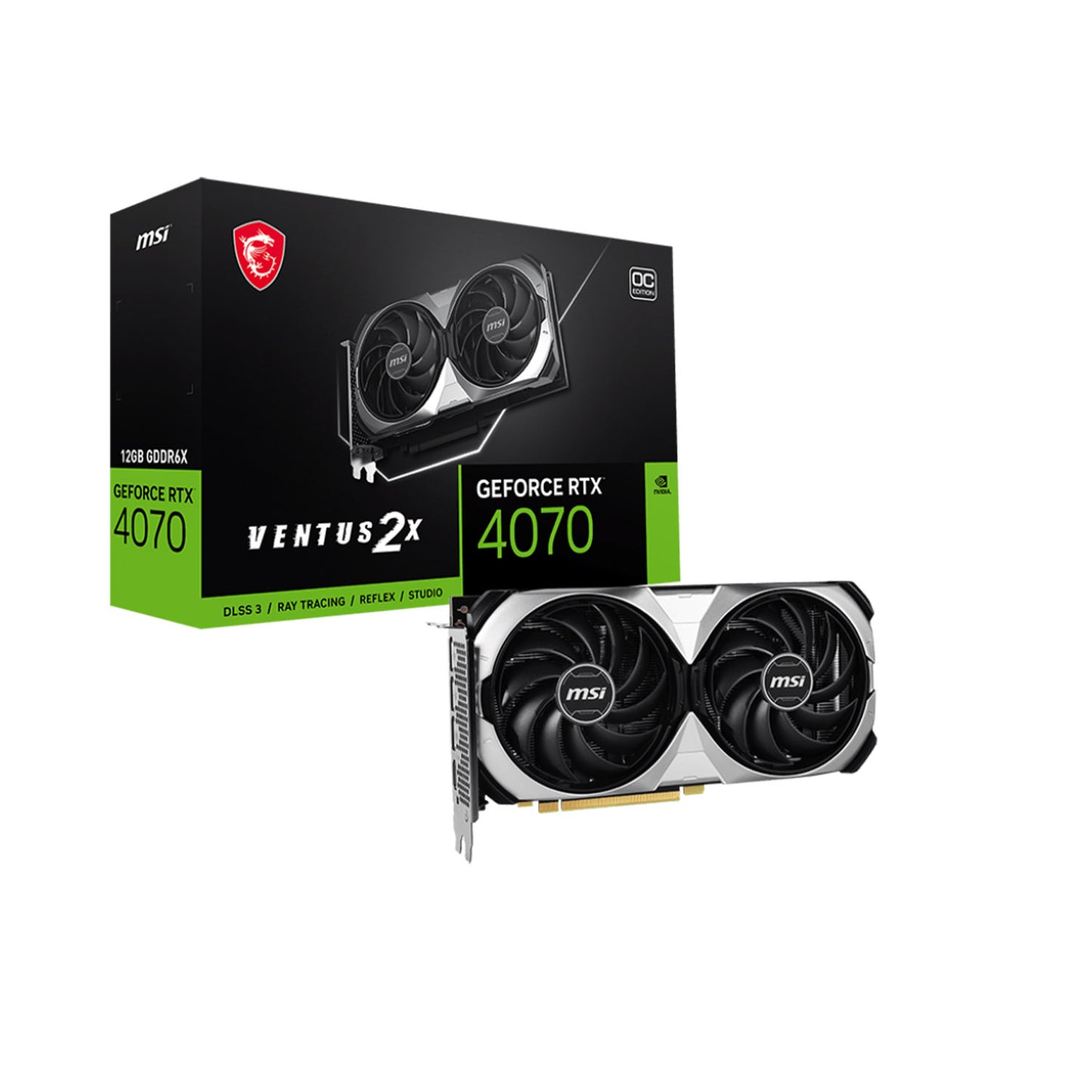 MSI GeForce RTX 4070 Ventus 2X OC Edition 12GB GDDR6X 192-Bit Graphics Card