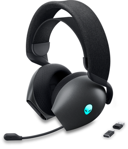 Dell Alienware AW720H RGB Dual-Mode Wireless Gaming Headset with Uni-directional Microphone - Dark Side of the Moon