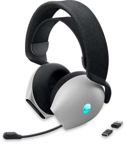 Dell Alienware AW720H RGB Dual-Mode Wireless Gaming Headset with Uni-directional Microphone - Lunar Light