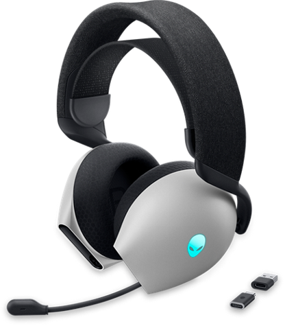 Dell Alienware AW720H RGB Dual-Mode Wireless Gaming Headset with Uni-directional Microphone - Lunar Light