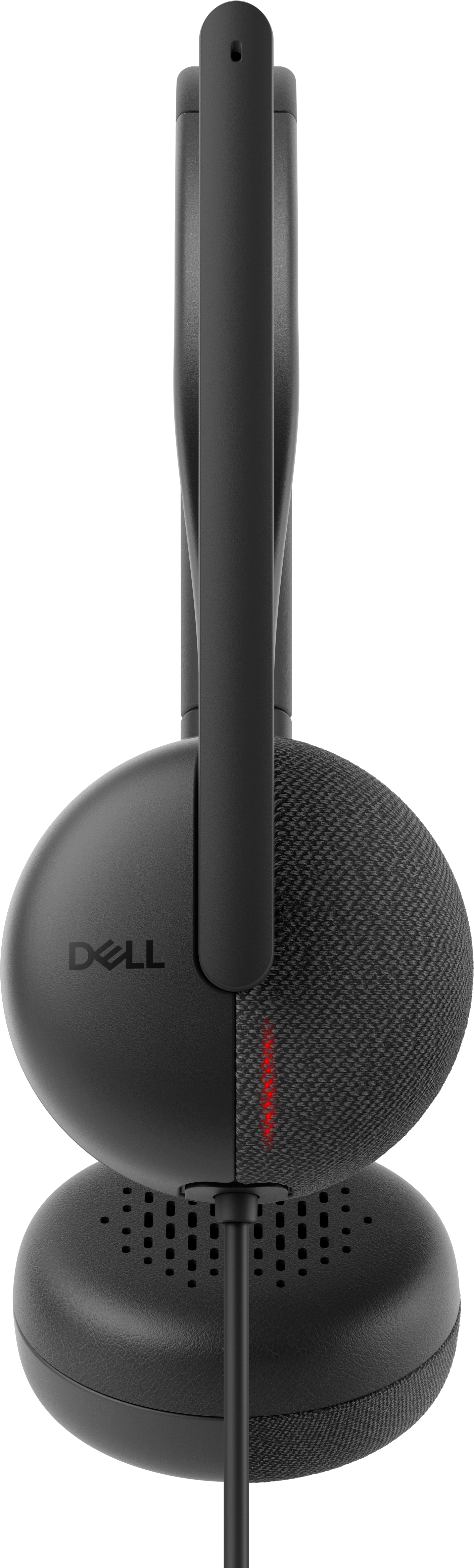 Dell WH3024 Wired Lightweight Headband AI-Based Noise Cancellation Headset with Microphone - Black