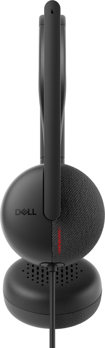 Dell WH3024 Wired Lightweight Headband AI-Based Noise Cancellation Headset with Microphone - Black