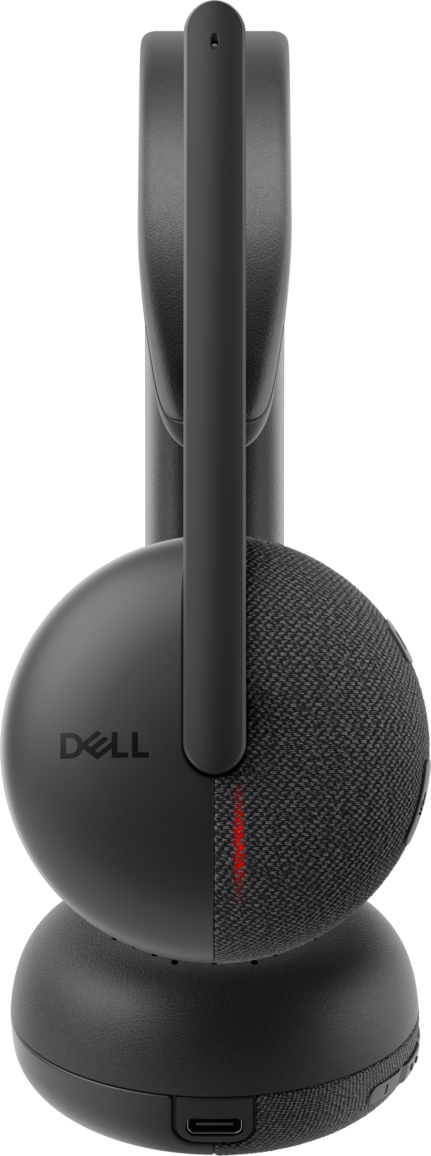 Dell WL3024 Wireless Leatherette Headband AI-Based Noise Cancellation Headset with Microphone - Black