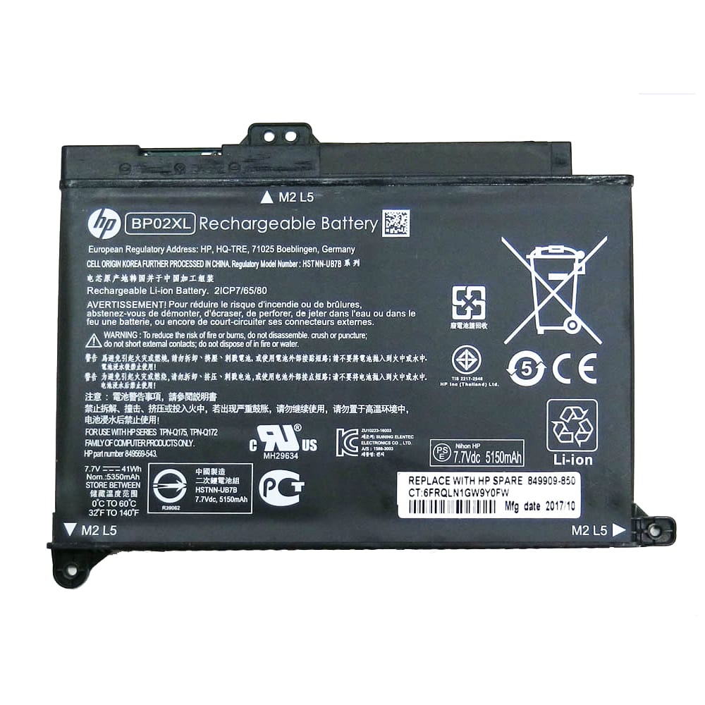 HP BP02XL Original OEM 41Whr 5150mAh 7.7V 2 Cell Laptop Battery for Select HP Laptops