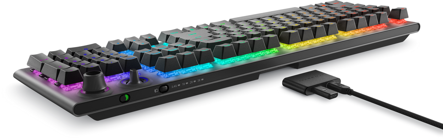 Dell Alienware AW920K Tri-Mode Bluetooth Wireless RGB Backlit Mechanical Gaming Keyboard - Dark Side of the Moon