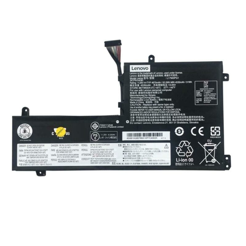 Lenovo L17L3PG1 Original OEM 52.5Whr 4670mAh 11.25V 6 Cell Laptop Battery for Select Lenovo Laptops