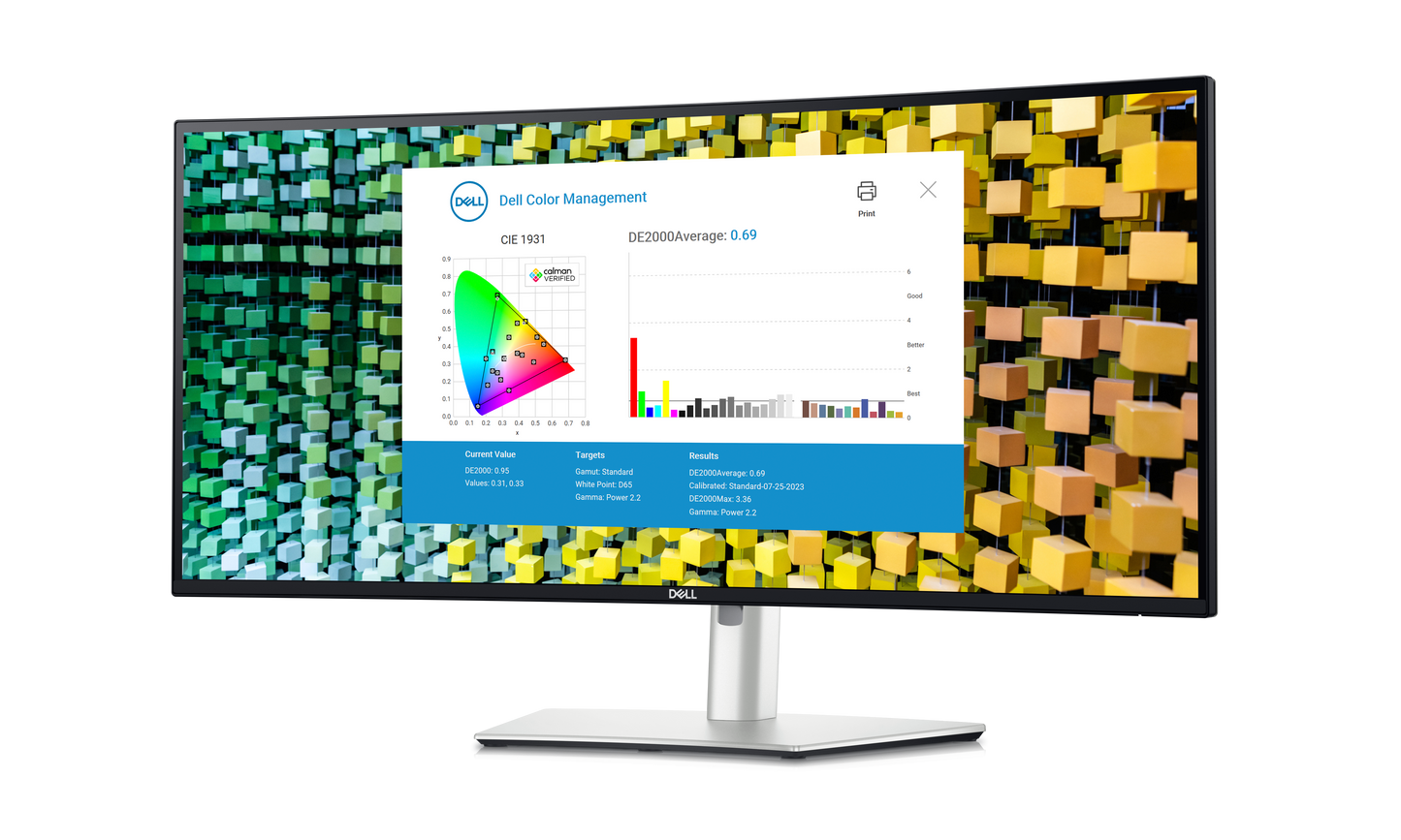 Dell U3425WE UltraSharp 34" 120Hz 1440p WQHD IPS Panel Thunderbolt Hub Curved Monitor with Integrated Speakers